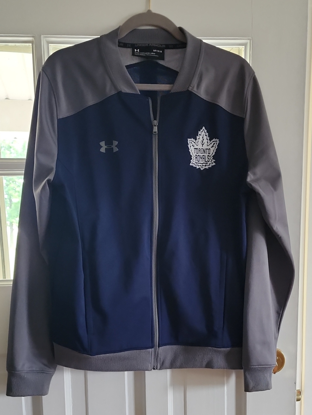 Under Armour Boys Navy and Gray Bomber Jacket - Toronto Maple Leaf
